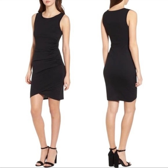 Bloggers favorite Leith side ruched sleeveless bodycon tank dress black small - Picture 1 of 12